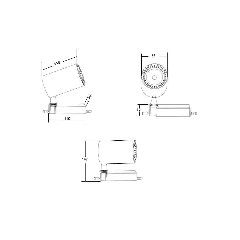 Faretto Per Binari Vuoro Alluminio Bianco Led Integrato 10W Ip20 4000K