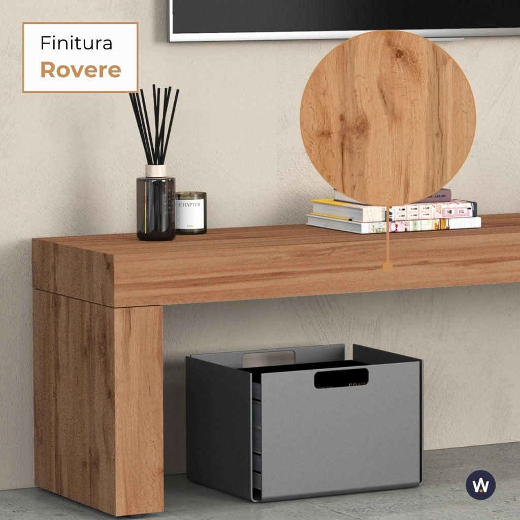 WHOUS Panca porta tv Chronos colore rovere 180x40x51 cm