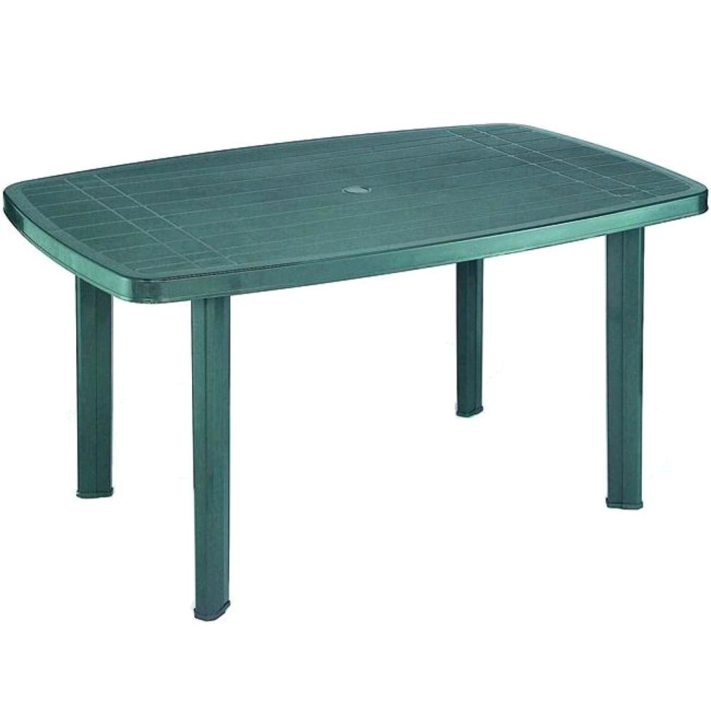 Set 4 Sedie impilabili + Tavolo in Polipropilene da Giardino Colore Verde Mod. Lido