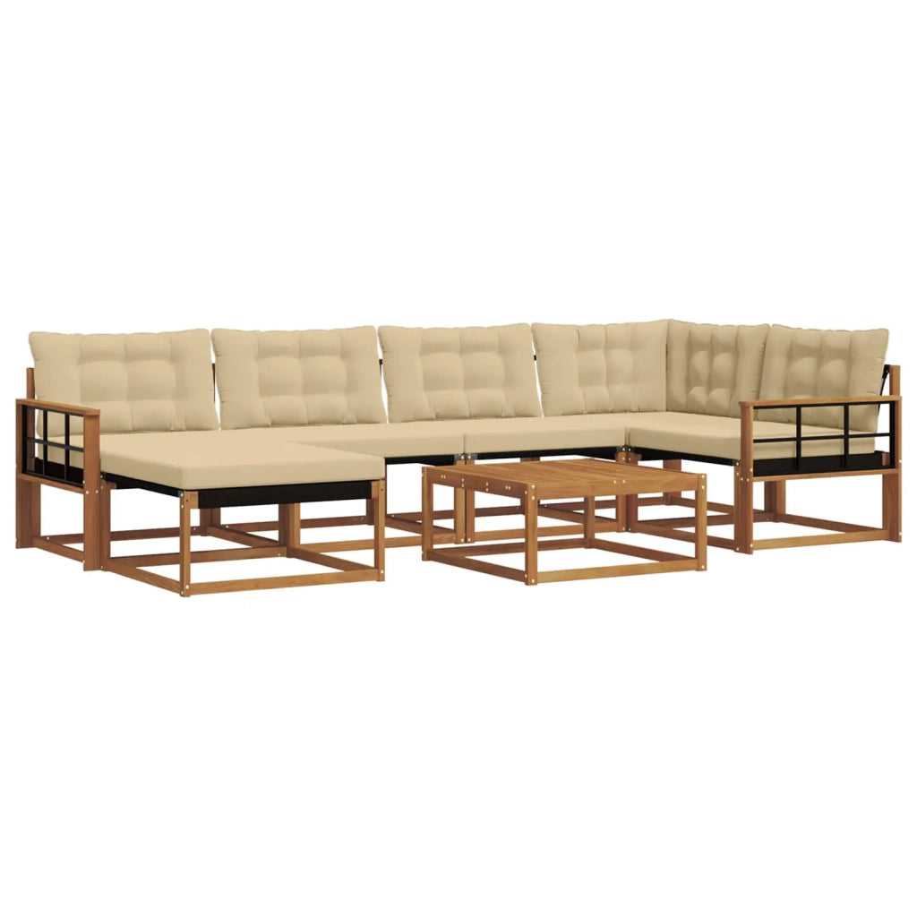 Set di divani da esterno con cuscino 19 pcs Naturale e Beige 3369656