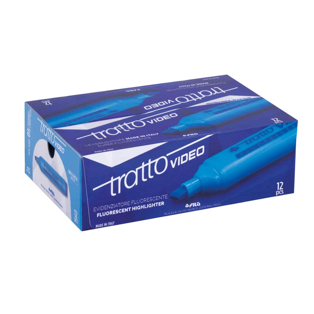 EVIDENZIATORE 'TRATTO VIDEO' azzurro - 12 pezzi  - BricoGo