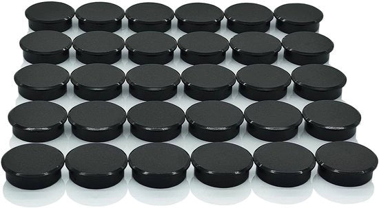 Magnet per lavagne, 30 pezzi forti magneti colorati per frigorifero, mini rotondi piccoli per lavagne bianche, magnetico per parete, ufficio (nero)