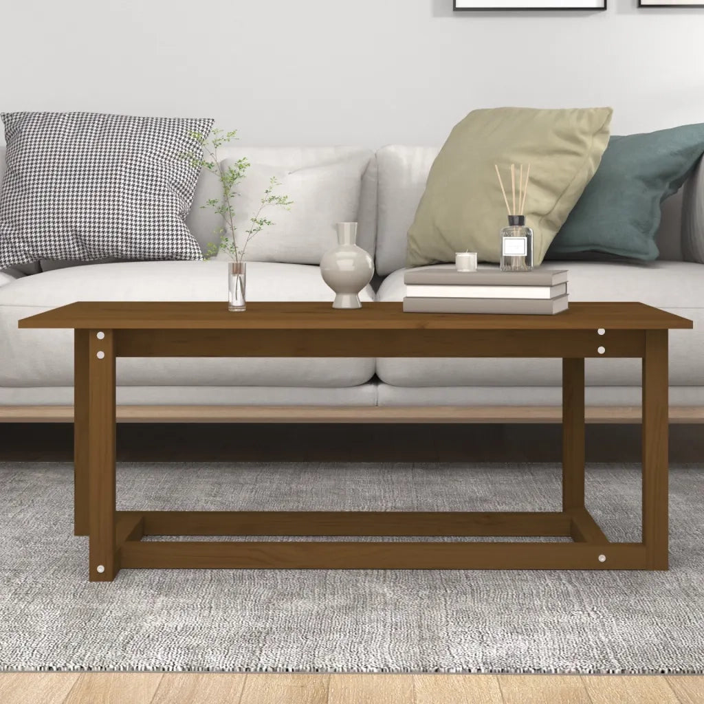 Tavolino da Salotto Miele 110x55x45 cm Legno Massello di Pino cod mxl 25686