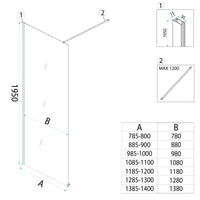 Parete Doccia Rea Flexi Grey / Gold 100