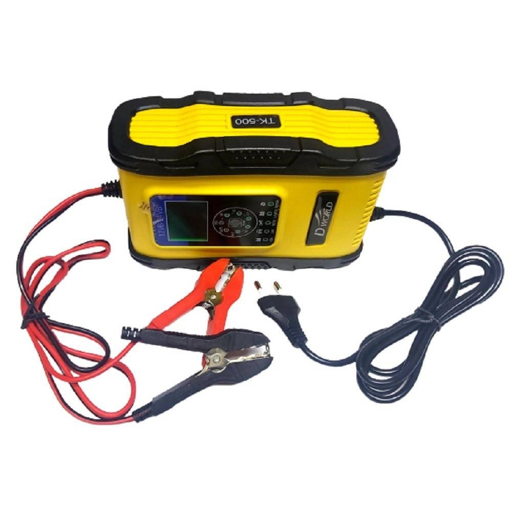 Trade Shop - Caricabatterie Intelligente Avviatore Emergenza Batteria Auto 12v-18a 24v-9a Tk500 -