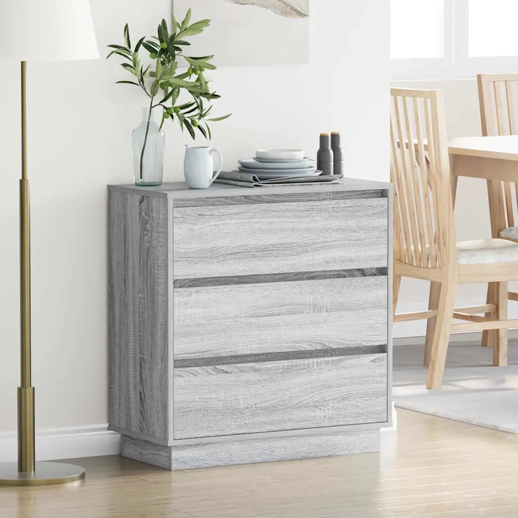 Comodino | Armadio da Notte | Mobiletto da notte Grigio 71 x 34,5 x 75 cm Legno multistrato