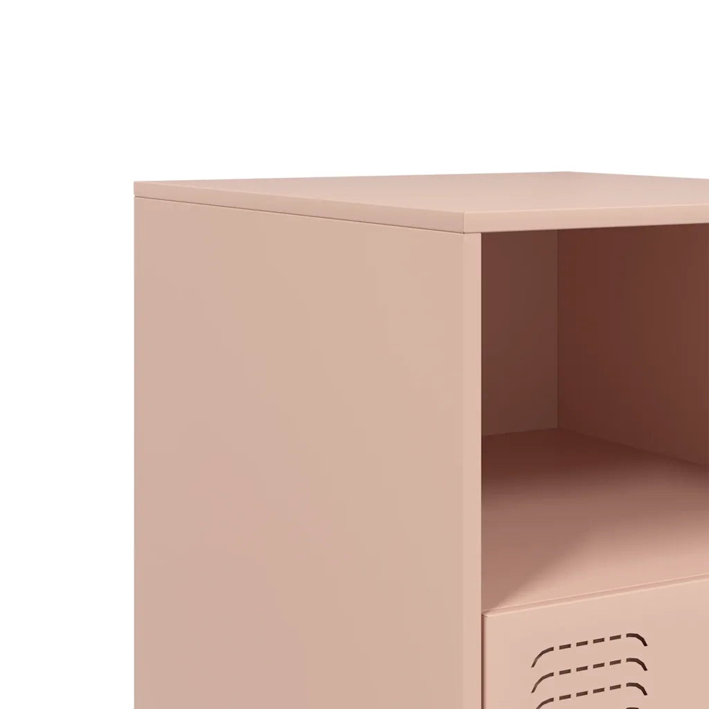Set di 2 Comodini | Armadio da Notte | Mobiletto da notte Rosa 34,5x39x44 cm in Acciaio