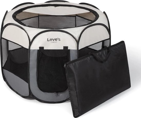 Casella per cani portatile 91 x 91 x 58 cm, casella per cani di grandi dimensioni per interni ed esterni, casella per cani pop-up pieghevole, con borsa da trasporto, casella per gatti, tetto rimovibile
