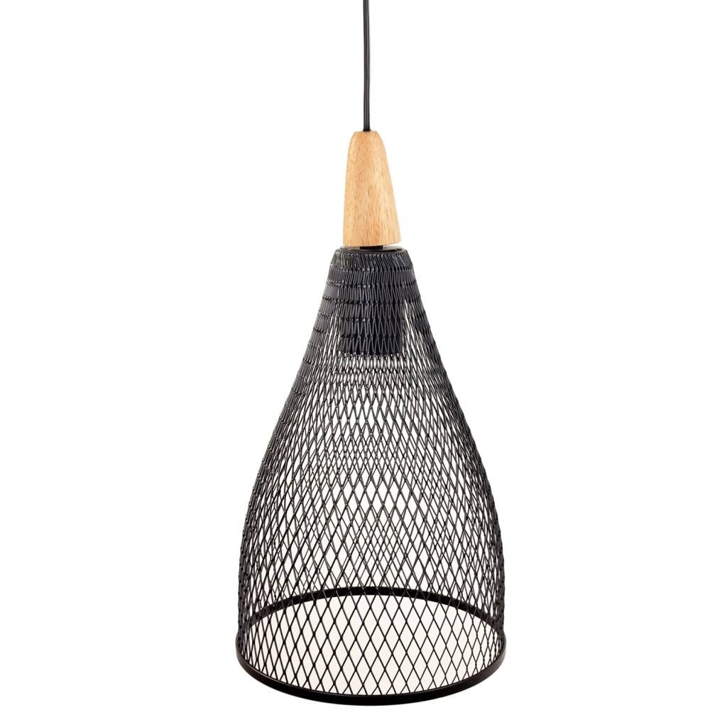 Plafoniera in metallo nero 17x17x35/105h