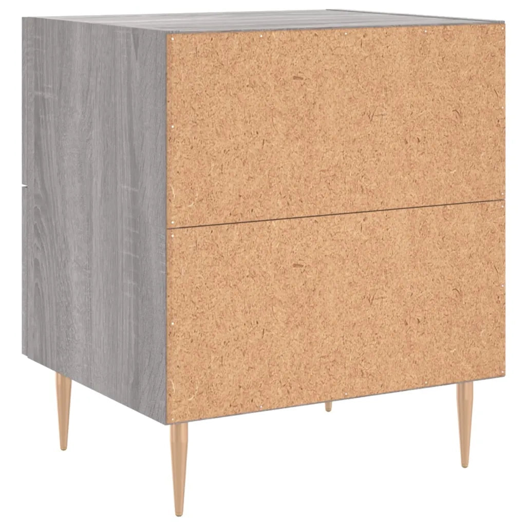 Comodini 2 pz Grigio Sonoma 40x35x47,5 cm in Legno Multistrato 827289