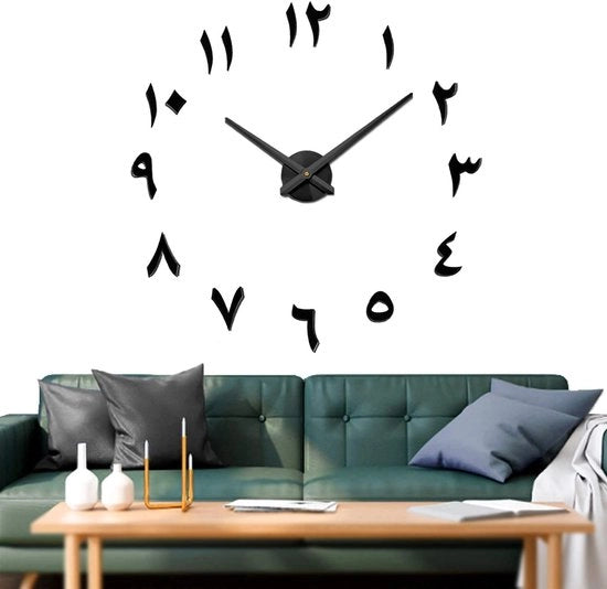 Araba moderna grande orologio per parete DIY con sticker 3D, decorazione per casa e ufficio, regalo