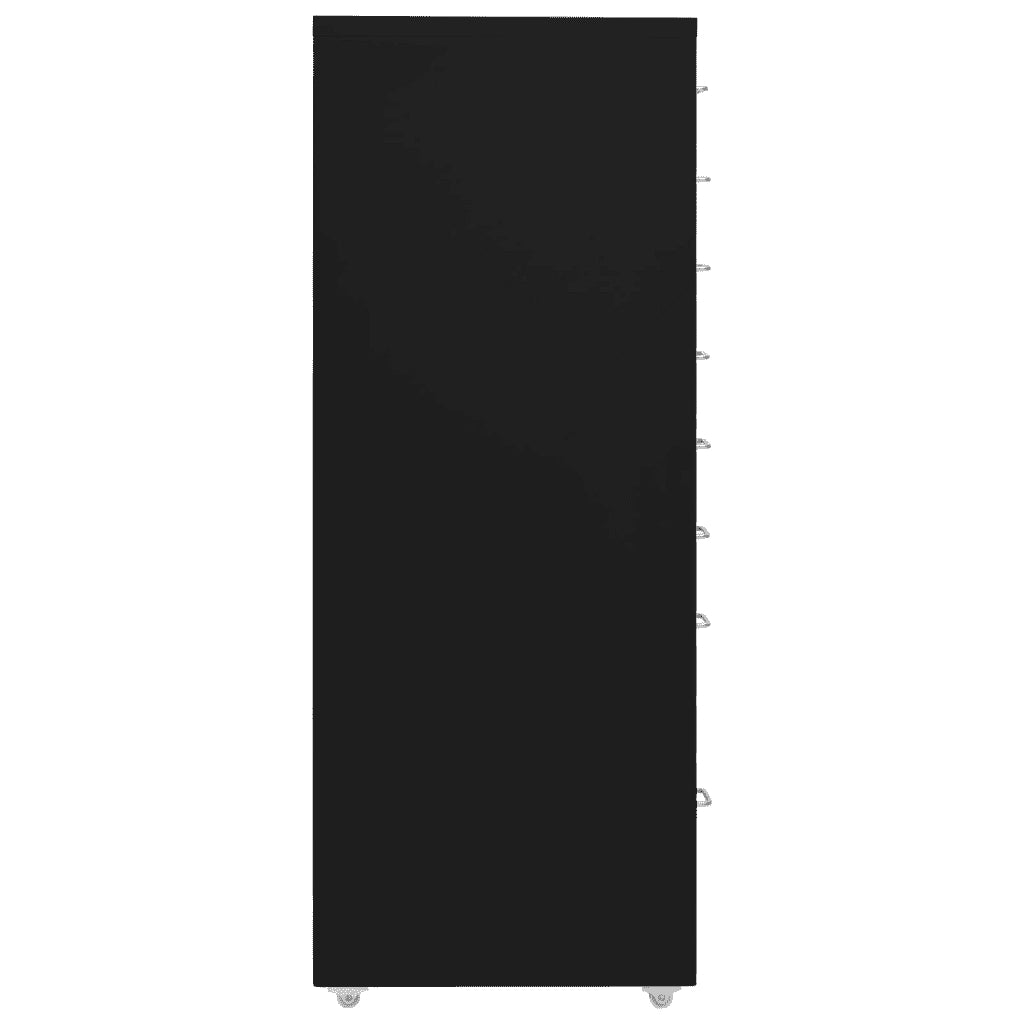 Schedario Mobile Nero 28x41x109 cm in Metallo
