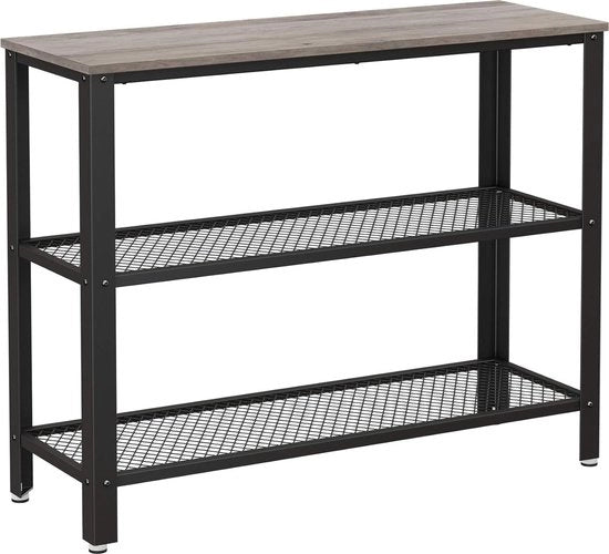 Console per tavolo – Pannello di supporto – Con 2 pannelli a griglia – Tavolo supplementare – 101 – 5 x 35 x 80 cm – Grigio