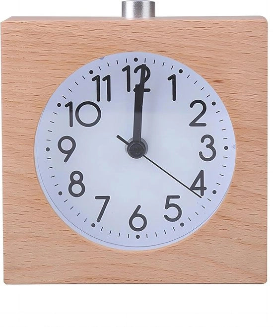 Orologio da Parete in Legno con Luce Notturna e Funzione di Riposo per la Camera