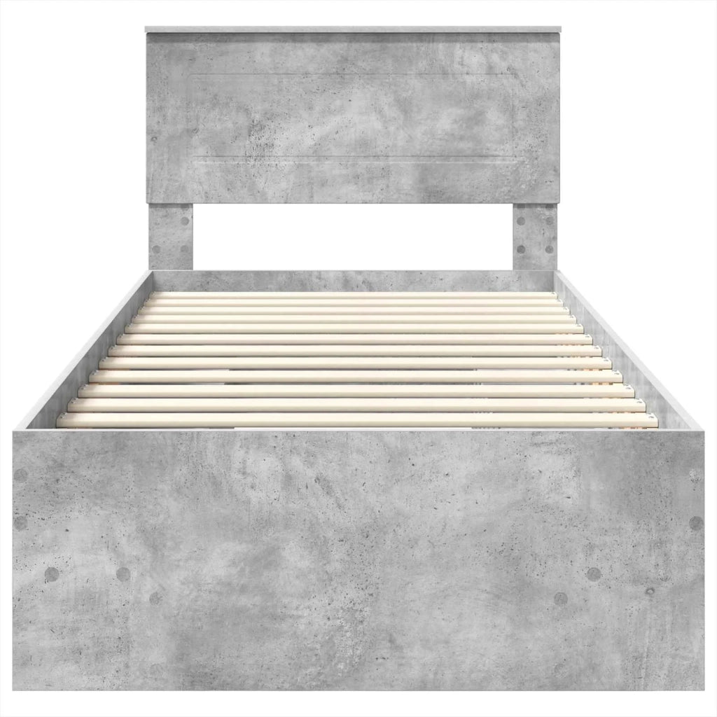 Struttura del letto con testiera Grigio cemento 120 x 123 cm