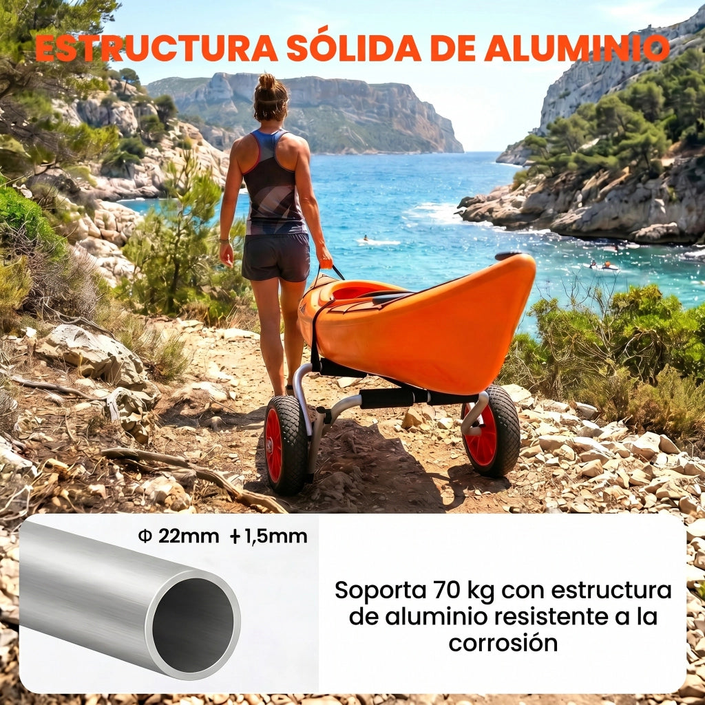Carrello Trasporto Kayak Pleghevole ¨C Zephmum ¨C 62x35x30cm