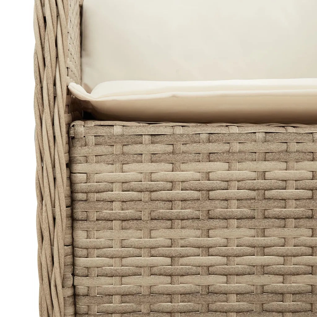 Sedie da Giardino con Cuscini 2 pz Beige in Polyrattan 365148