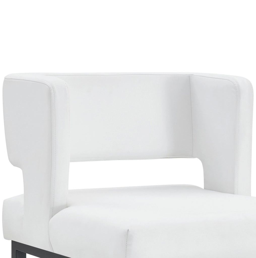 Sgabello da bar 91.4 cm con seduta imbottita; gambe in metallo; PU bianco e nero