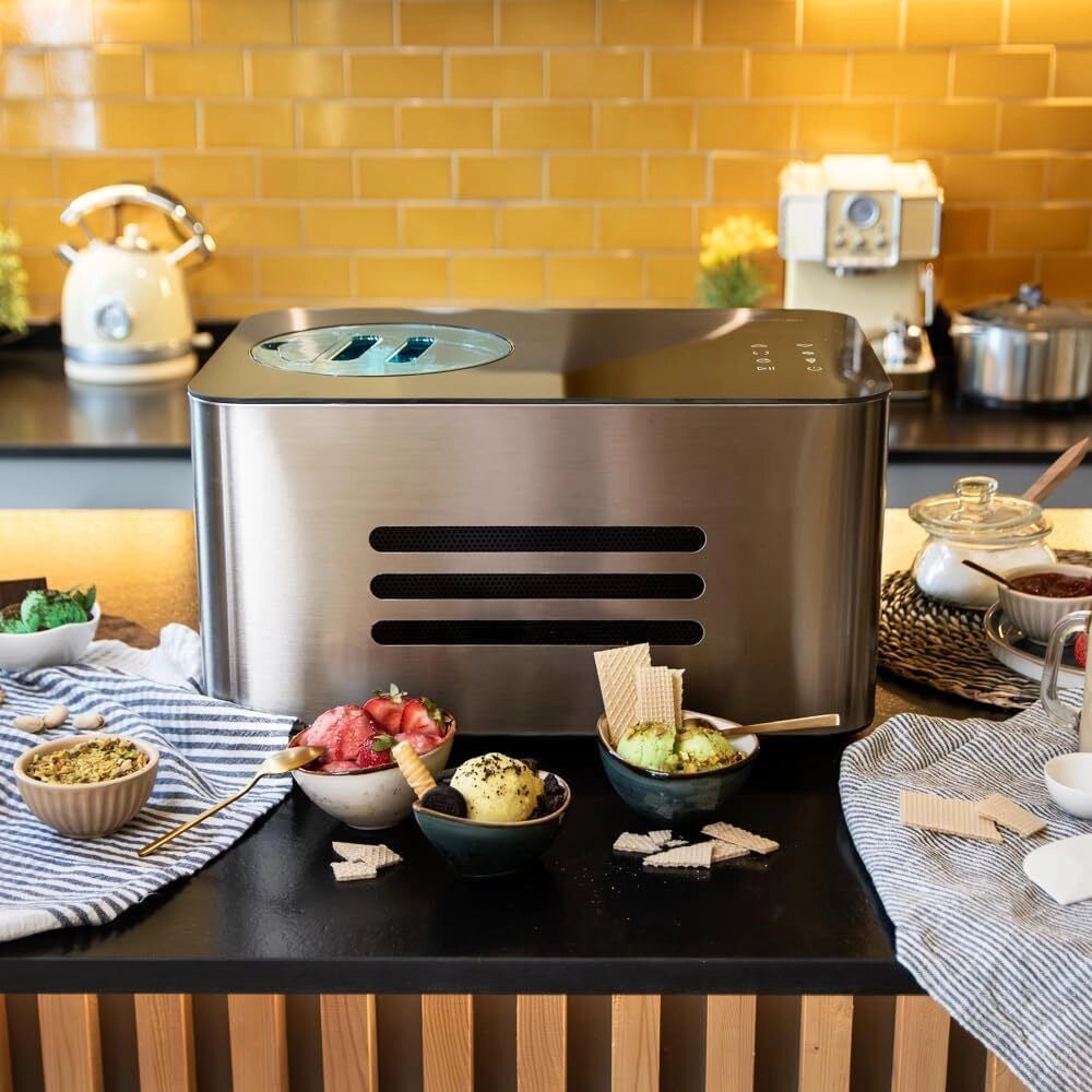 Cecotec Gelacy 1500 Touch Gelatiera con Compressore 1,5 L 150 W Display Touch Screen Finestra di Controllo colore Nero