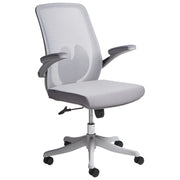 Sedia da ufficio con base girevole e braccioli regolabili in altezza con rete Grigio stile moderno