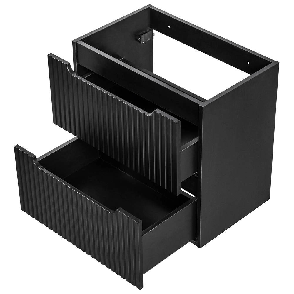 Mobile Sottolavabo da Parete NEWPORT con 2 Cassetti 60 x 60 x 40 cm - Nero [en.casa]