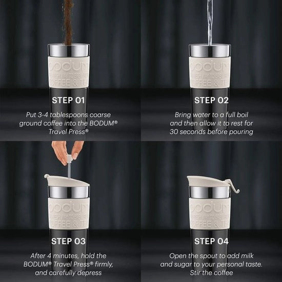 Sistema French Press a Doppia Parete in Acciaio Inossidabile, 0,35 Litri, Crème
