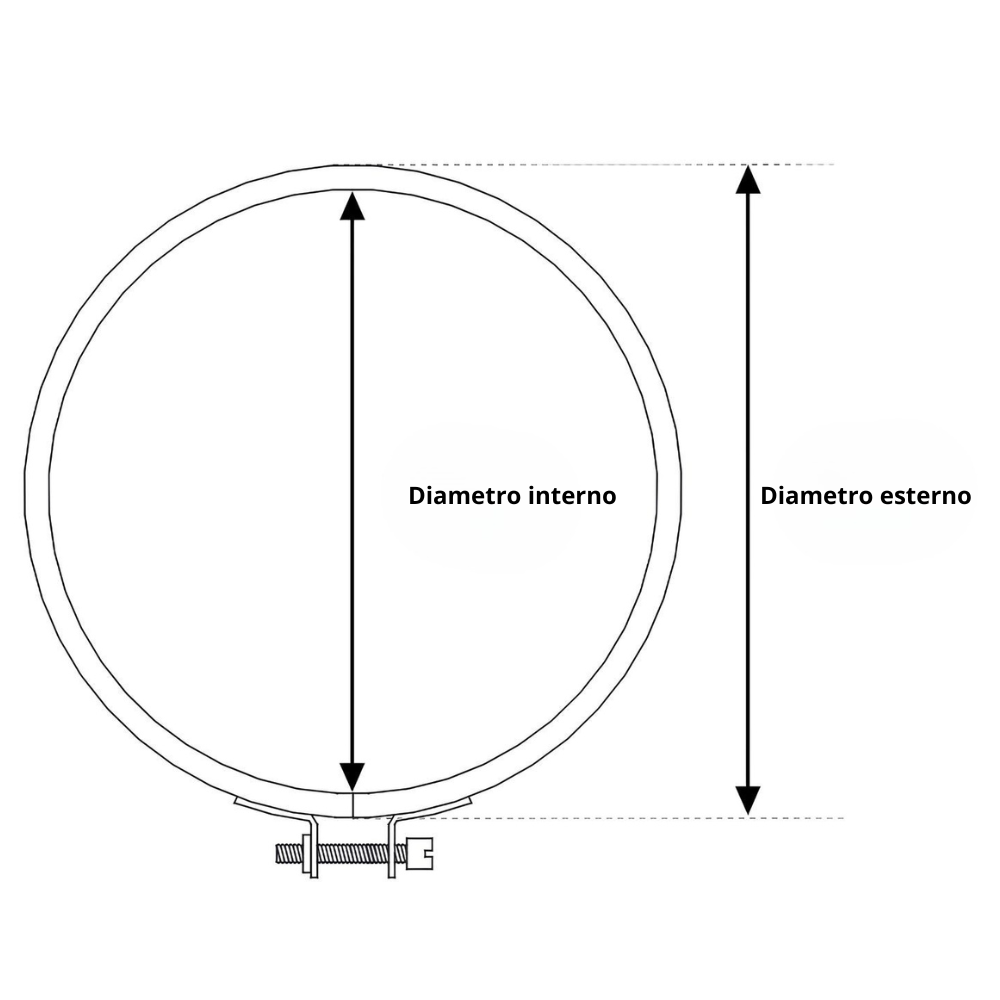 Fascetta bloccaggio doppia parete acciaio inox canna fumaria collare tubature *** misura Ø 180/230 mm, confezione 1