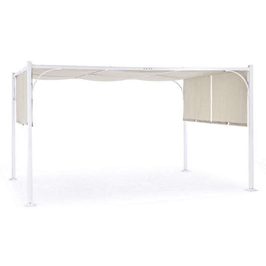 Gazebo Giardino 3x4 BIZZOTTO SLIDE Bianco-Tortora In Acciaio