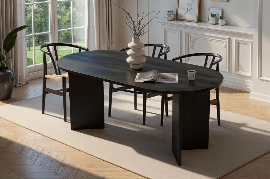 Tavolo da pranzo in legno "Sablin" - 180 x 89 x 75 cm - Legno nero