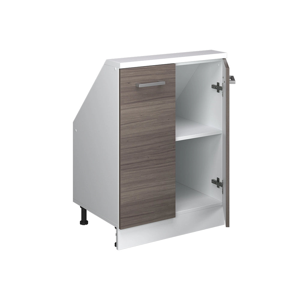 Mobile cucina sottotetto R-Line Grigio nobile/Bianco 60 cm con 2 porte Vicco
