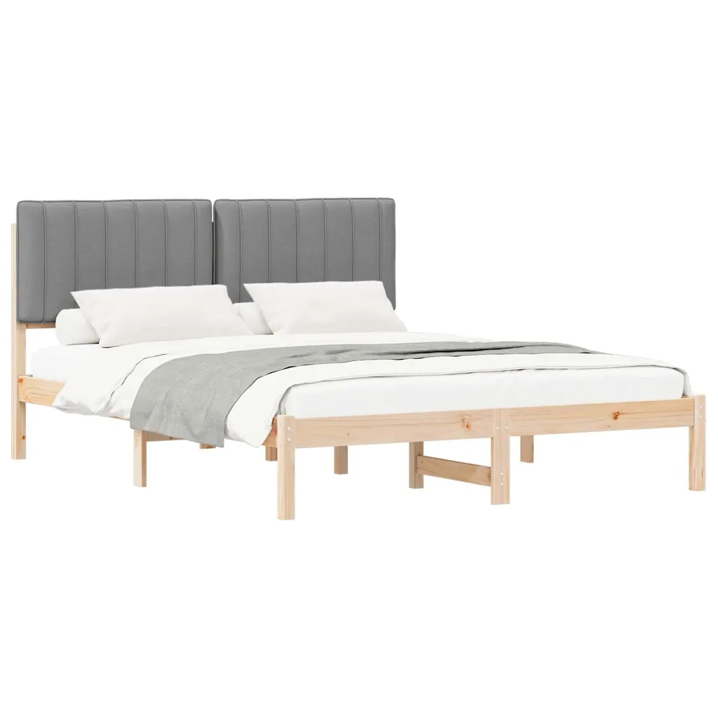 Letto con Testiera Rivestita Grigio chiaro 150 x 200 cm 878039