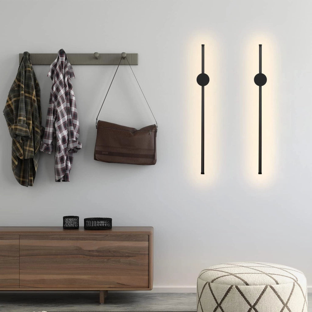 ZMH Applique da parete a LED per interni nera moderna 60cm girevole per scale
