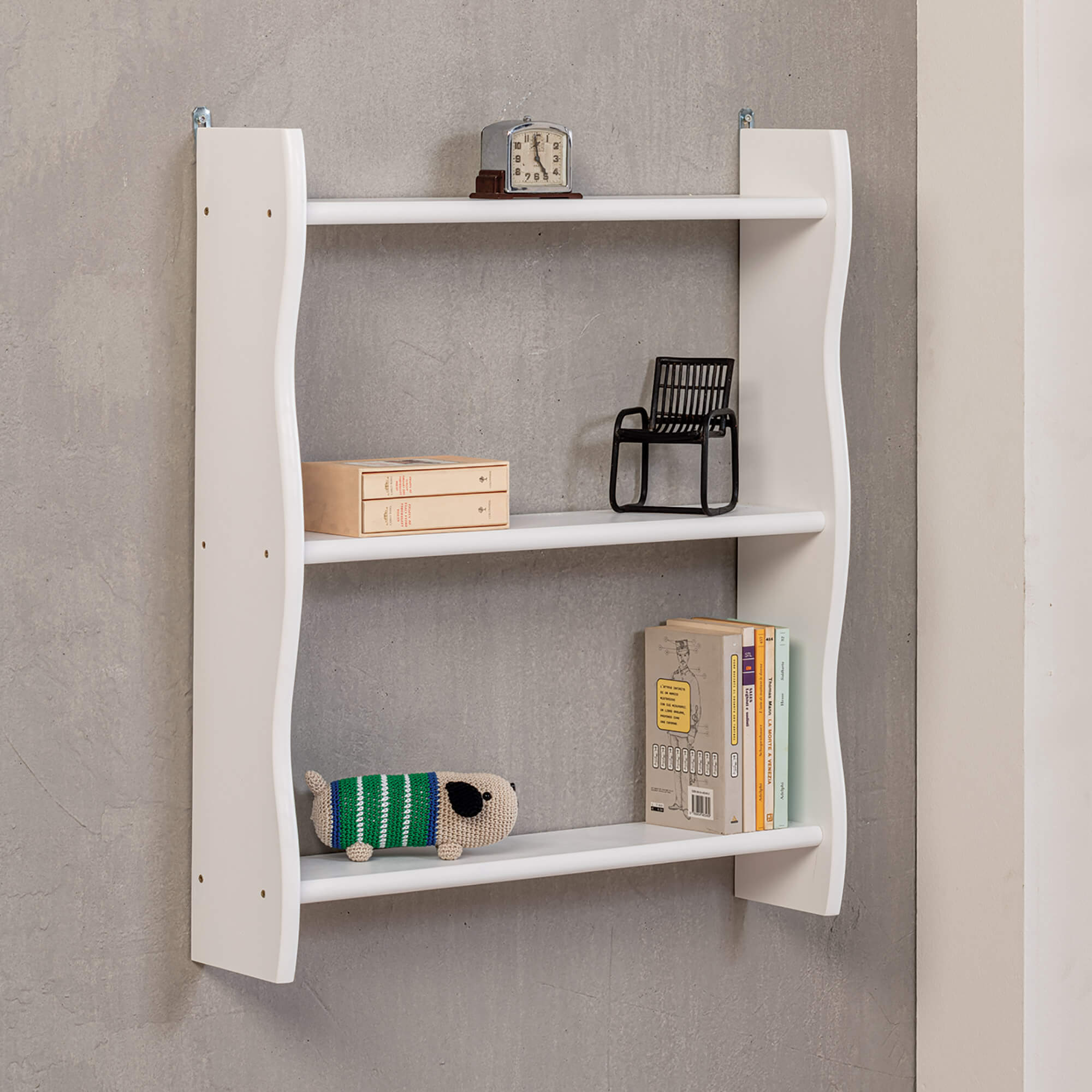 Piattaia in Legno 60x15x71 cm Bianco