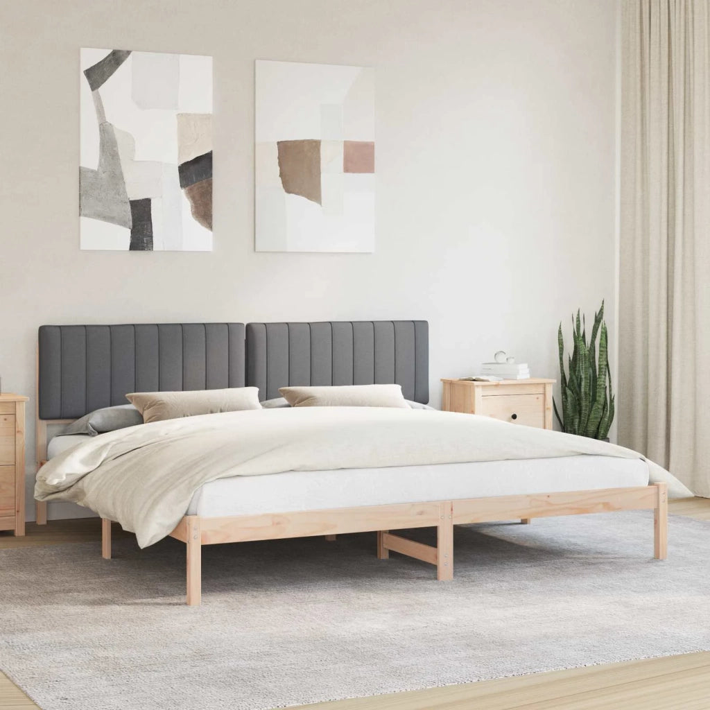 Letto con Testiera Rivestita Grigio scuro 200 x 200 cm 3405573