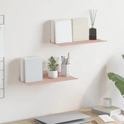 Mensola sospesa 2 pcs Rosa 40 x 18 x 2,5 cm Acciaio