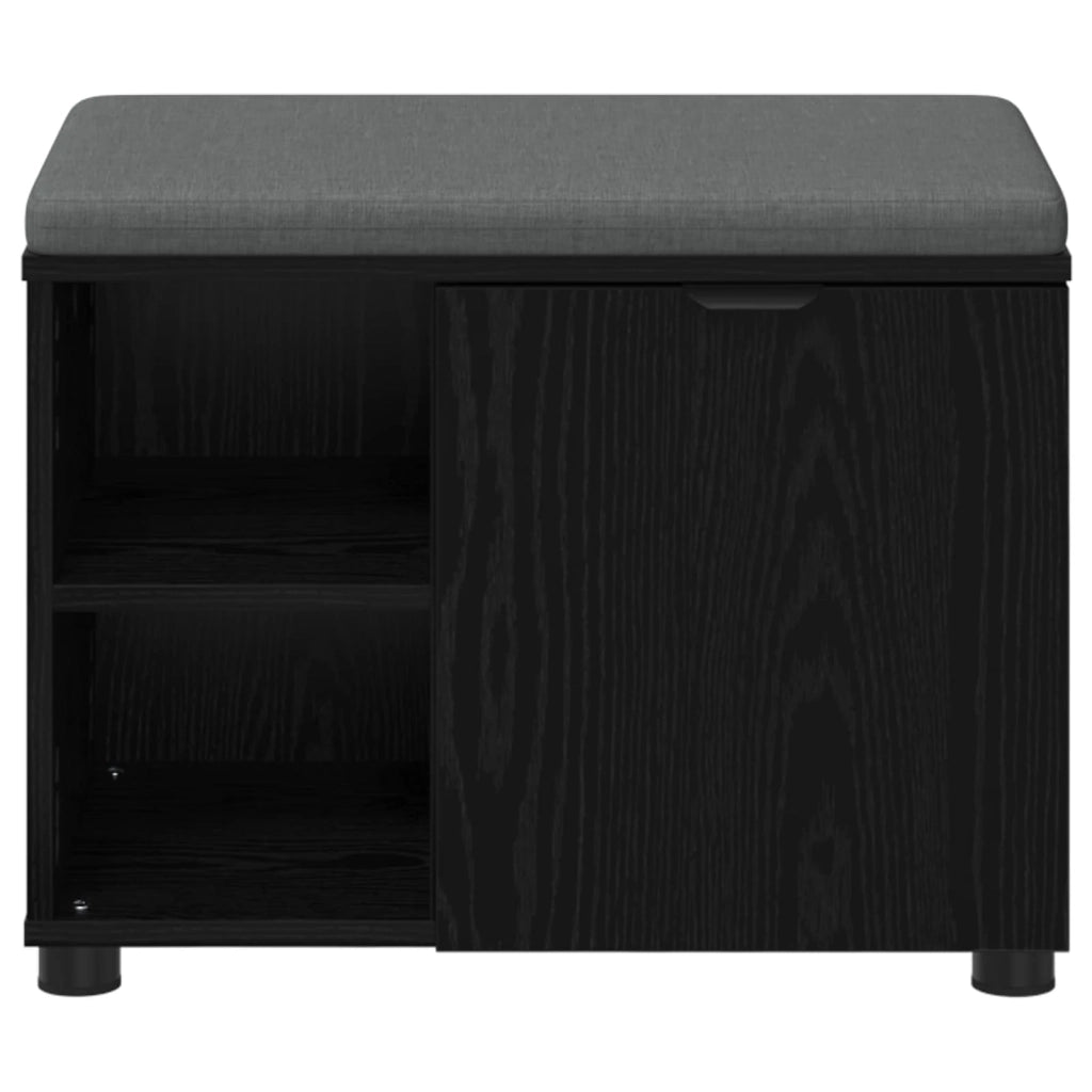 Panca per ingresso con cuscino Rovere Nero 60 x 38 x 46 cm 891497