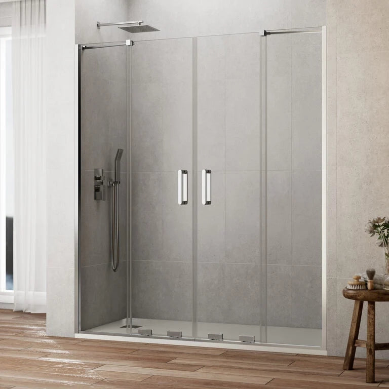 Box doccia frontale KENNA 2 fissi + 2 scorrevoli 170 cm (161-171) cromo lucido vetro trasparente