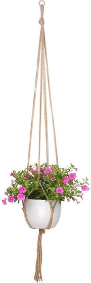 Sostegno per piante 95 cm per vaso da appendere per piante supporto per piante da appendere con porta di canapa per decorazione interna ed esterna (vaso non incluso)