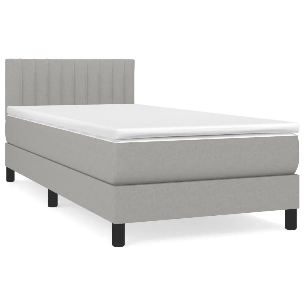 Giroletto a Molle con Materasso Grigio Chiaro 90x200 cm Tessuto 3140185
