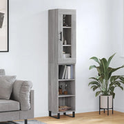 Credenza Grigio Sonoma 34,5x34x180 cm in Legno Multistratocod mxl 78043