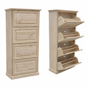 Scarpiera classica in legno 4  ribalte grezzo l.80 p.30 h.170 (1220) - Mobili 2G