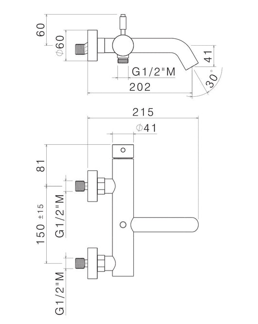 Rubinetto Miscelatore Monocomando Vasca con Deviatore in Acciaio Inox Satinato Nilo
