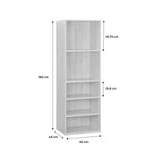 Modulo guardaroba decorazione legno 5 ripiani, noce