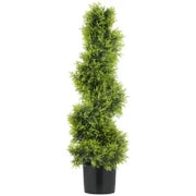 Albero Artificiale a Spirale 90cm Pianta Finta in Plastica, Pianta Artificiale in Vaso, Decorazione Moderna