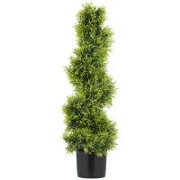 Albero Artificiale a Spirale 90cm Pianta Finta in Plastica, Pianta Artificiale in Vaso, Decorazione Moderna