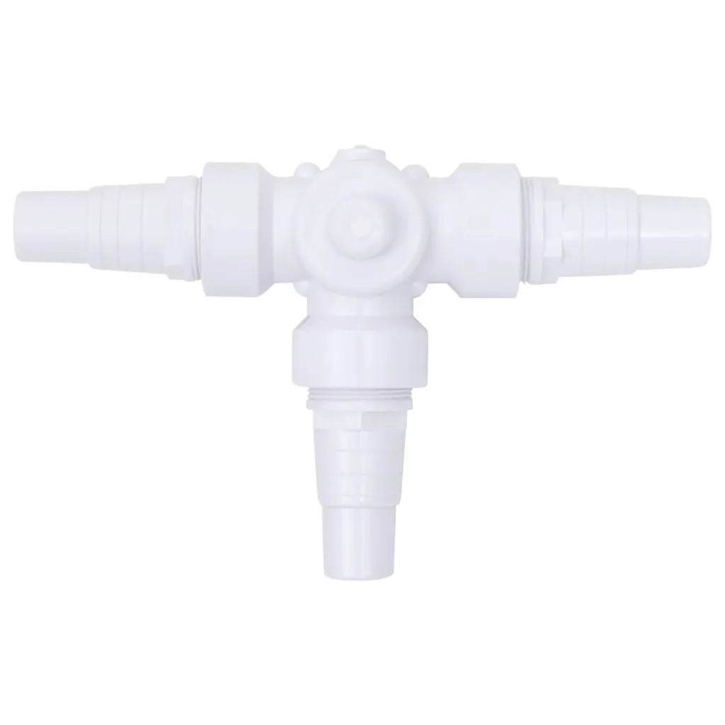 Valvola a Sfera a 3 Vie per Piscina Bianco e Nero CFW9462976