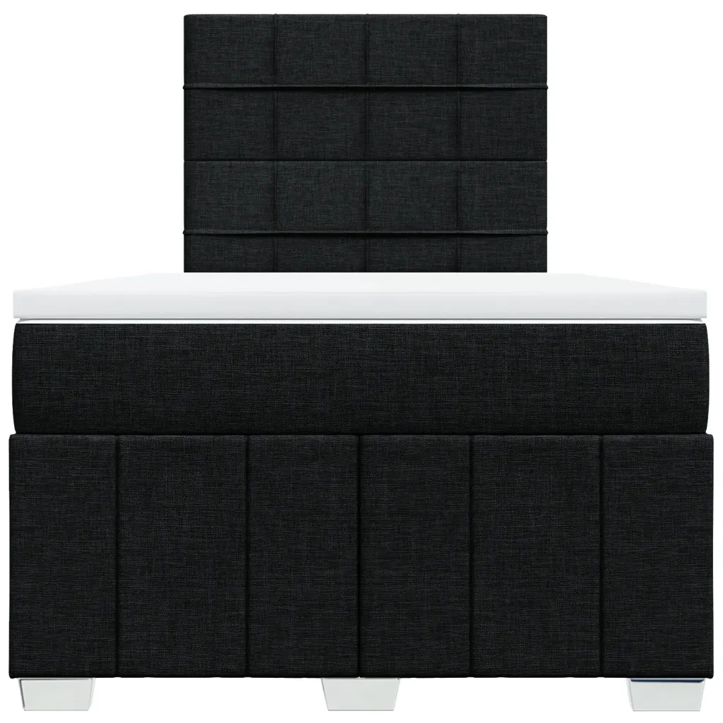 vidaXL Giroletto a Molle con Materasso Nero 120x190 cm in Tessuto