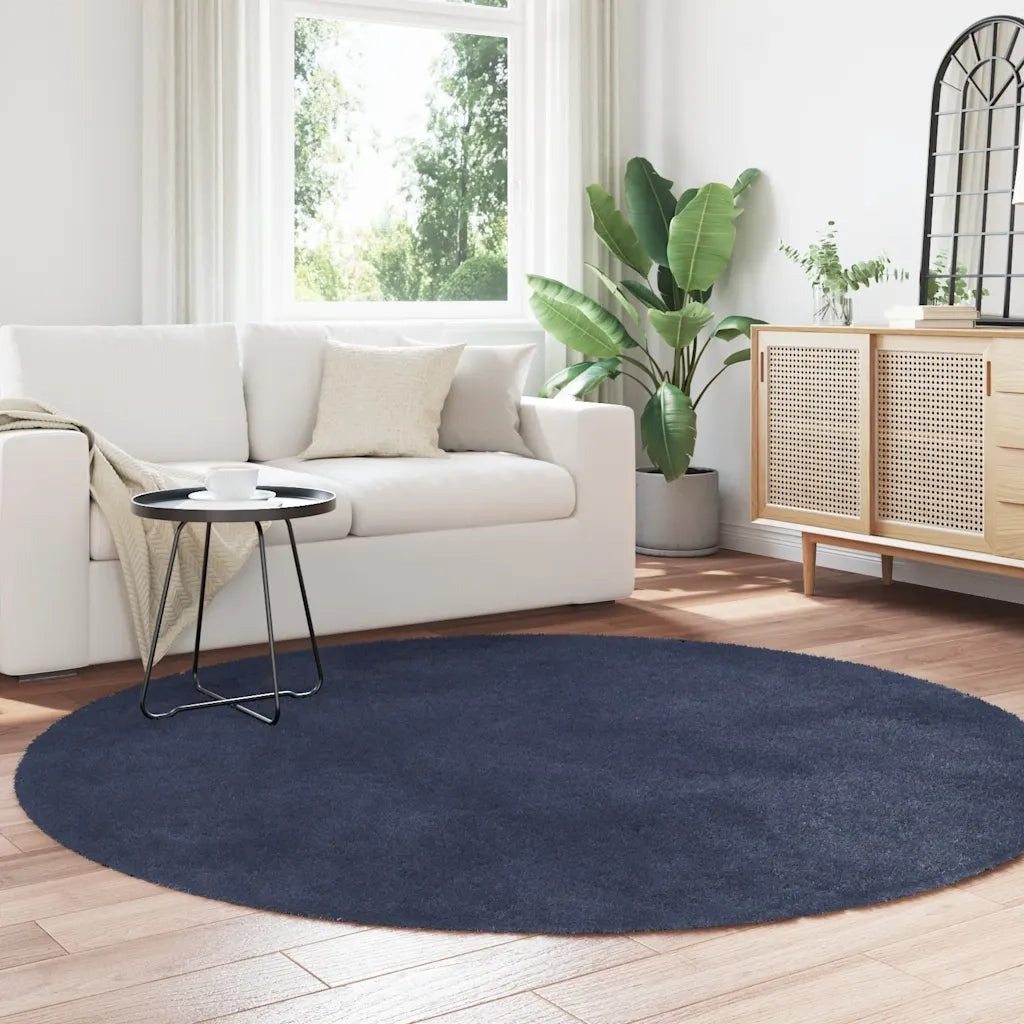 Tappeto Shaggy a Pelo Lungo NAVARRA Blu Marino 200x200 cm 4102923