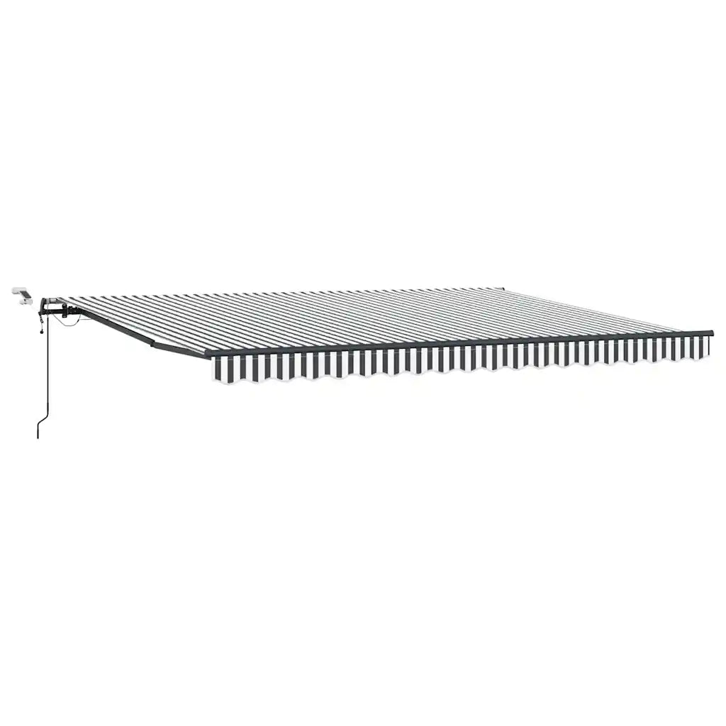 Tenda Retrattile Automatica LED Antracite e Bianco 450x300 cm 3310236