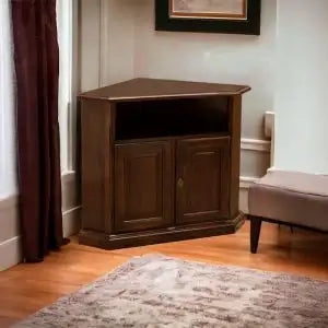Mobile Porta tv massiccio ad angolo arte povera noce